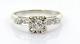 Vintage Mine Cut Diamond Engagement Ring In 14k White Gold. 37 Carats Size 6