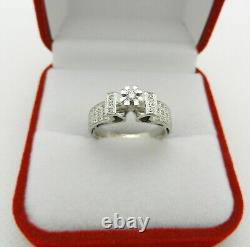 Vintage Solid 14k White Gold Natural 0.20 tcw Diamond Cluster Ring 4 gr size 6.5