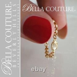 405 $ Rare Nouveau Bc Victorian 14k Yellow Gold Citrine Diamond Faceted Vtg Chain Ring