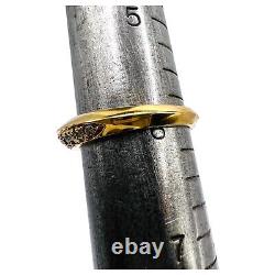 Bague de bande de dôme pavée en diamant naturel de 0,26 ct en or jaune massif 14 carats 585 5,75