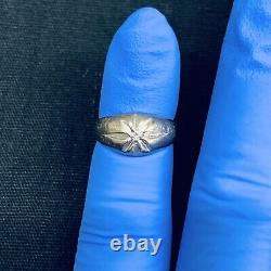 Bague de fiançailles et de mariage en or blanc 10 carats avec diamant style gitane étoile taille 3.5