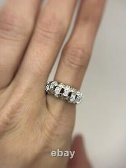 Bague en or blanc 18 carats et diamants en vannerie de Tiffany & Co. taille 6,5