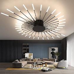 Lumière de plafond noire à LED, lumière de plafond pour salon, 42 lumières, chambre à coucher, salon