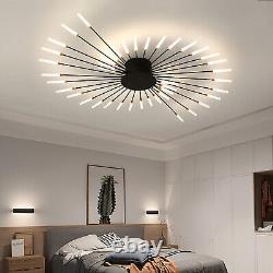 Lumière de plafond noire à LED, lumière de plafond pour salon, 42 lumières, chambre à coucher, salon