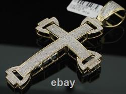 Pendentif en forme de croix bombée pour hommes avec diamant simulé de 1,21 ct en argent - cadeau gratuit
