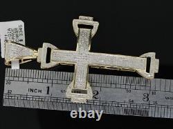 Pendentif en forme de croix bombée pour hommes avec diamant simulé de 1,21 ct en argent - cadeau gratuit