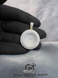 Pendentif médaillon à charnière en or jaune 14 carats avec finition en diamant simulé